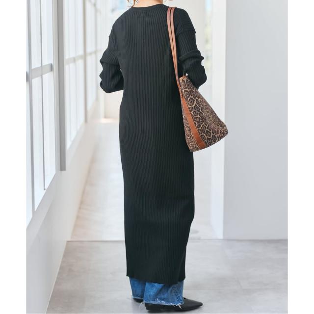 スピック＆スパン（Spick and Span）/《手洗い可 / 追加》ヘンリーネックリブニットワンピース