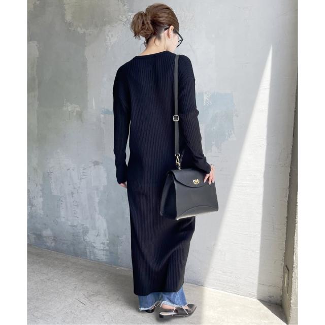 スピック＆スパン（Spick and Span）/《手洗い可 / 追加》ヘンリーネックリブニットワンピース