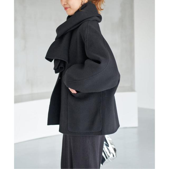 【最安値】新品タグ付き　スピックアンドスパン　ビーバーストール付きショートコート Spick & Span（スピックアンドスパン）の「《追加》ビーバーストール