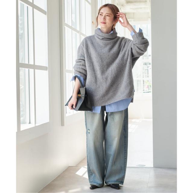 スピック＆スパン（Spick and Span）/《追加》フォックスウールミックスロングリブタートルプルオーバー