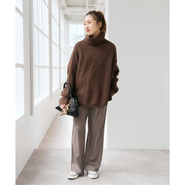 スピック＆スパン（Spick and Span）/《追加》フォックスウールミックスロングリブタートルプルオーバー