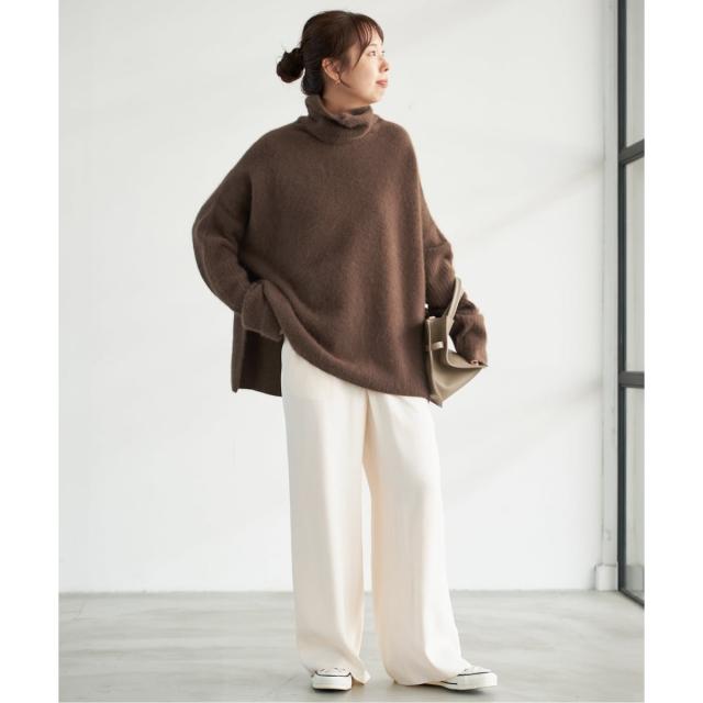 スピック＆スパン（Spick and Span）/《追加》フォックスウールミックスロングリブタートルプルオーバー