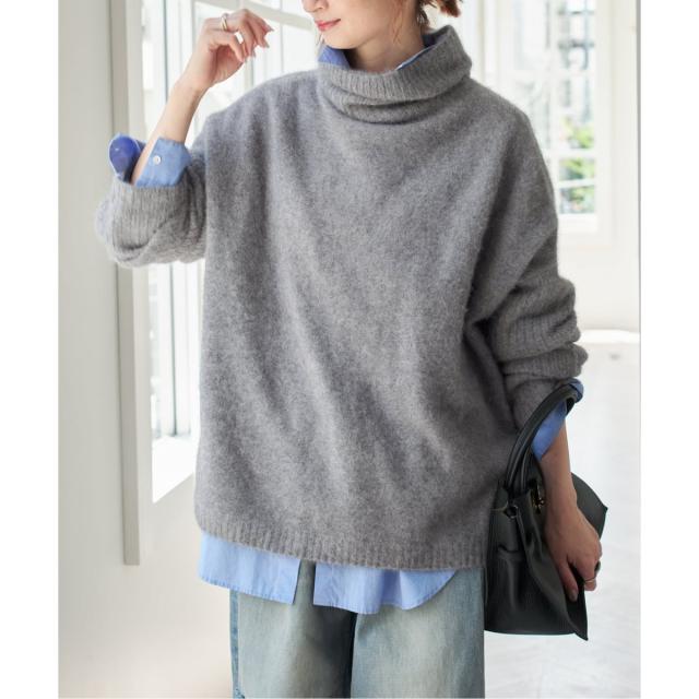 スピック＆スパン（Spick and Span）/《追加》フォックスウールミックスロングリブタートルプルオーバー
