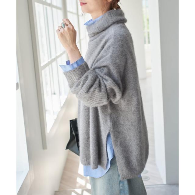 スピック＆スパン（Spick and Span）/《追加》フォックスウールミックスロングリブタートルプルオーバー