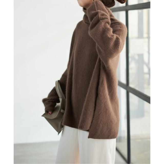 スピック＆スパン（Spick and Span）/《追加》フォックスウールミックスロングリブタートルプルオーバー