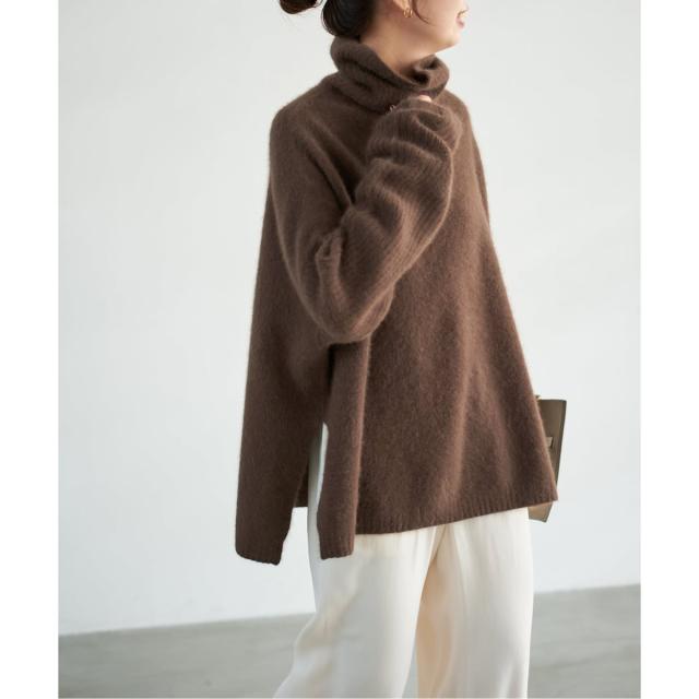 スピック＆スパン（Spick and Span）/《追加》フォックスウールミックスロングリブタートルプルオーバー