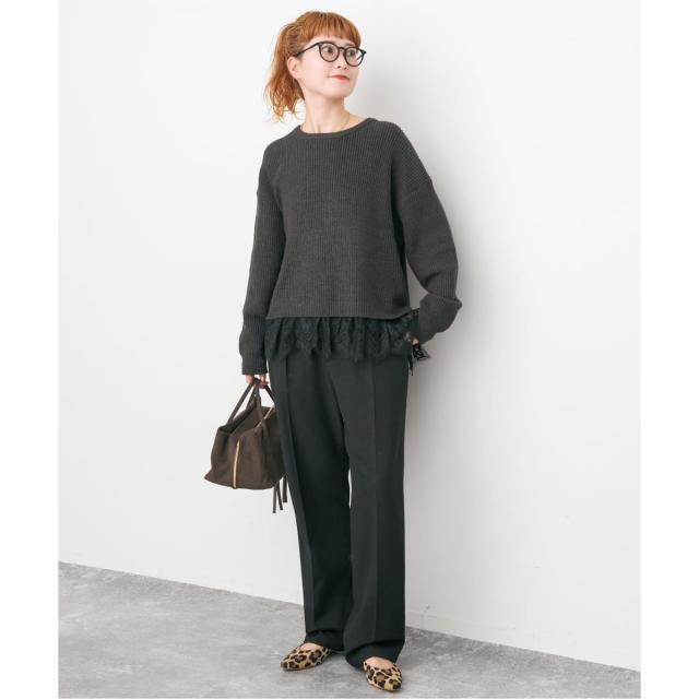 スピック＆スパン（Spick and Span）/《手洗い可》起毛タックテーパードパンツ