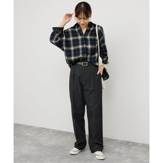 スピック＆スパン（Spick and Span）/《手洗い可》起毛タックテーパードパンツ