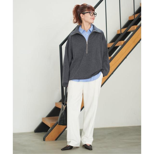 スピック＆スパン（Spick and Span）/《手洗い可》起毛タックテーパードパンツ