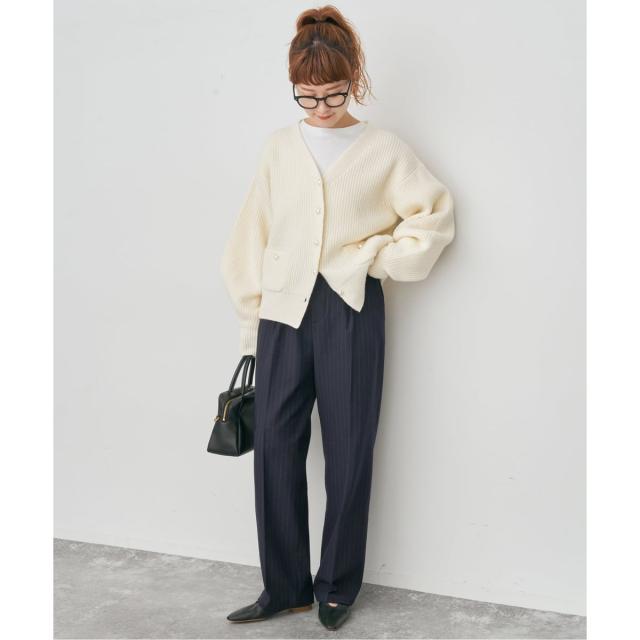 スピック＆スパン（Spick and Span）/《手洗い可》起毛タックテーパードパンツ