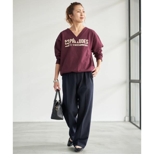 スピック＆スパン（Spick and Span）/《手洗い可》起毛タックテーパードパンツ