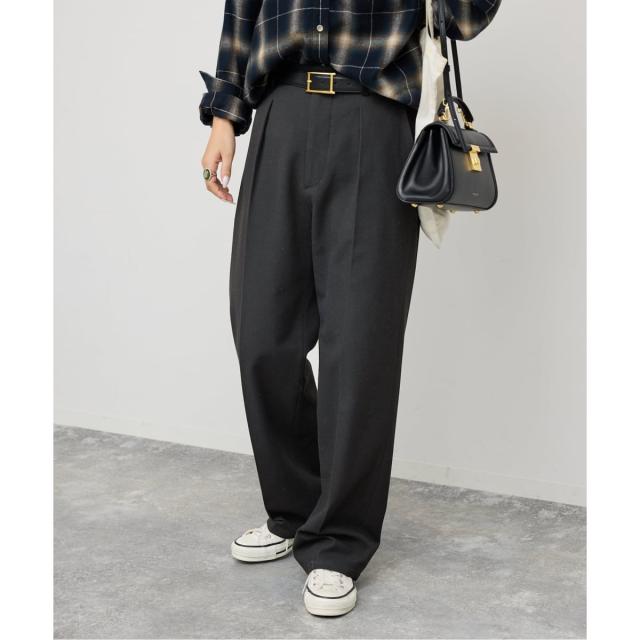 スピック＆スパン（Spick and Span）/《手洗い可》起毛タックテーパードパンツ