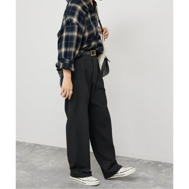 スピック＆スパン（Spick and Span）/《手洗い可》起毛タックテーパードパンツ