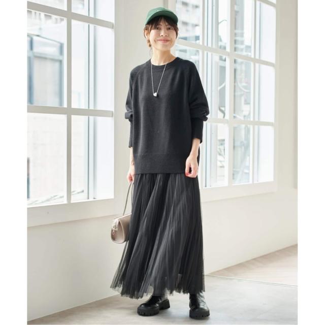 スピック＆スパン（Spick and Span）/《追加》ウールカシミヤ ラグランクルーネックニット