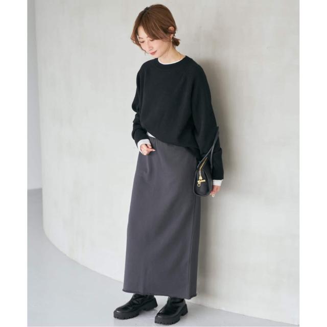 スピック＆スパン（Spick and Span）/《追加》ウールカシミヤ ラグランクルーネックニット