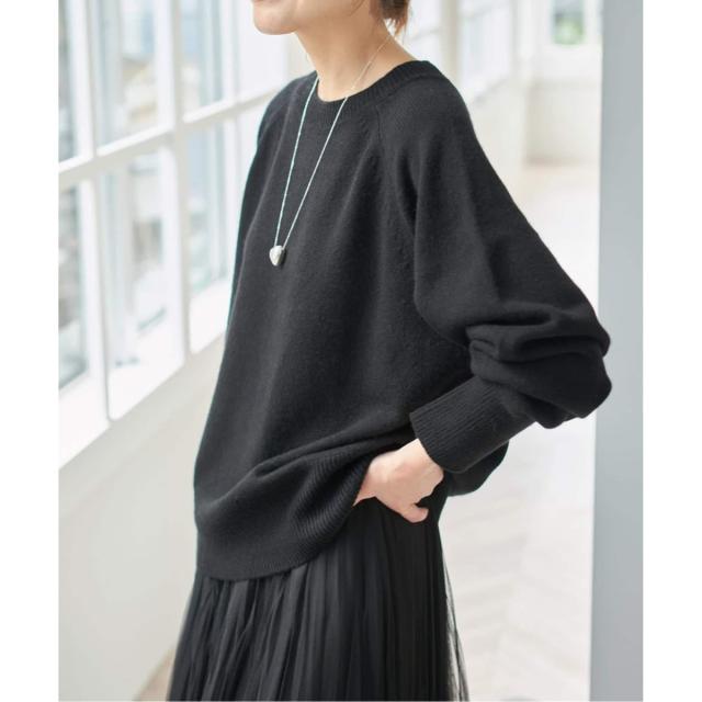 スピック＆スパン（Spick and Span）/《追加》ウールカシミヤ ラグランクルーネックニット