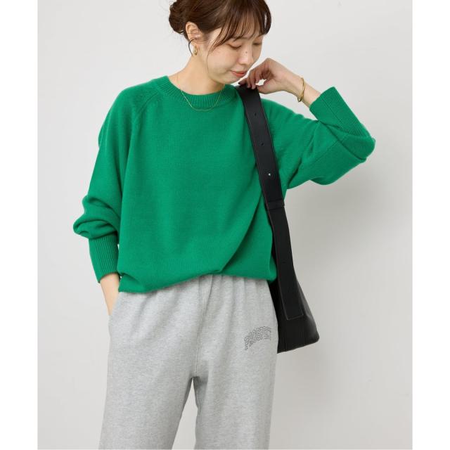 スピック＆スパン（Spick and Span）/《追加》ウールカシミヤ ラグランクルーネックニット