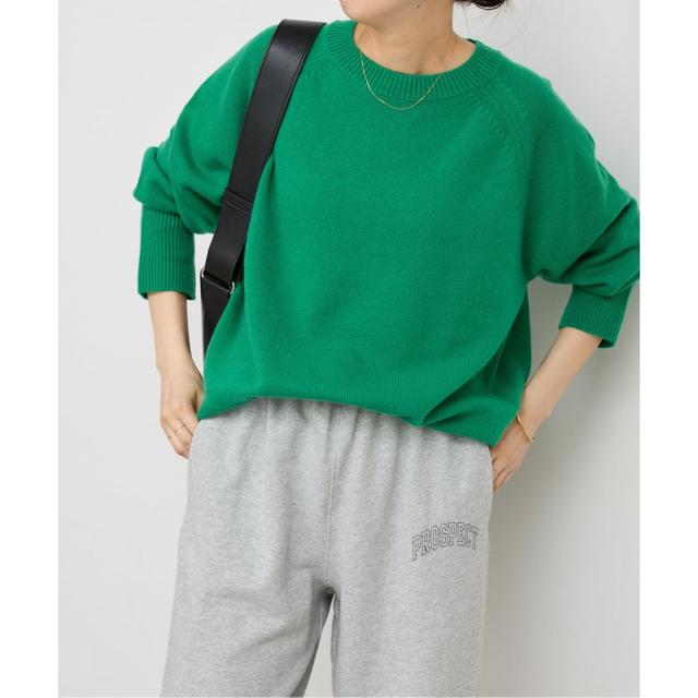 スピック＆スパン（Spick and Span）/《追加》ウールカシミヤ ラグランクルーネックニット