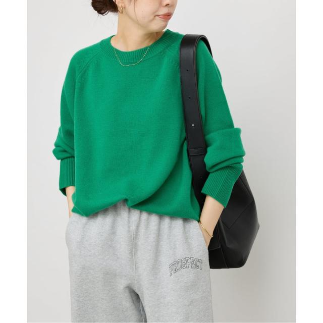 スピック＆スパン（Spick and Span）/《追加》ウールカシミヤ ラグランクルーネックニット