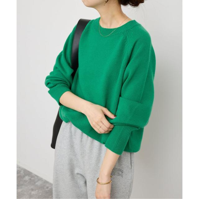 スピック＆スパン（Spick and Span）/《追加》ウールカシミヤ ラグランクルーネックニット