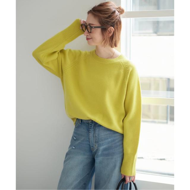 スピック＆スパン（Spick and Span）/《WEB限定カラー有り》ウールカシミヤ ラグランクルーネックニット