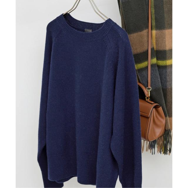 スピック＆スパン（Spick and Span）/《WEB限定カラー有り》ウールカシミヤ ラグランクルーネックニット