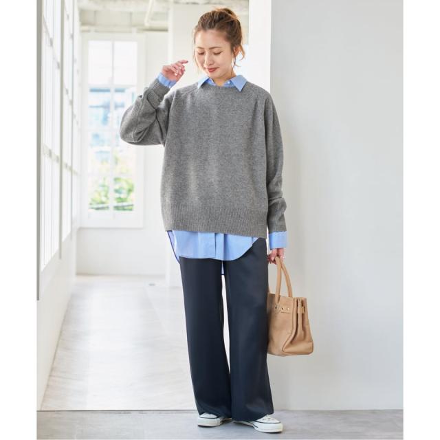 スピック＆スパン（Spick and Span）/《WEB限定カラー有り》ウールカシミヤ ラグランクルーネックニット