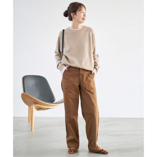 スピック＆スパン（Spick and Span）/《WEB限定カラー有り》ウールカシミヤ ラグランクルーネックニット