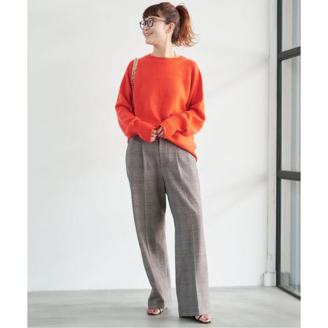 スピック＆スパン（Spick and Span）/《WEB限定カラー有り》ウールカシミヤ ラグランクルーネックニット