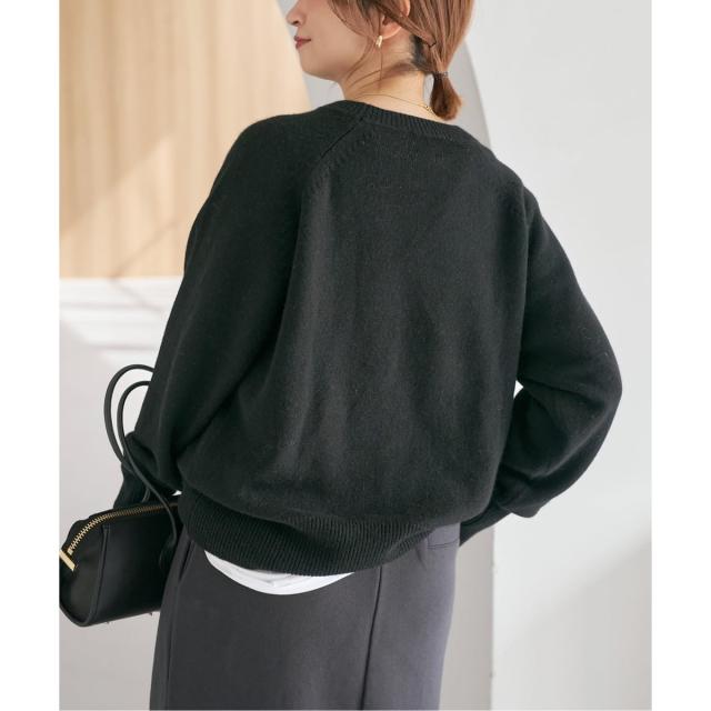 スピック＆スパン（Spick and Span）/《WEB限定カラー有り》ウールカシミヤ ラグランクルーネックニット