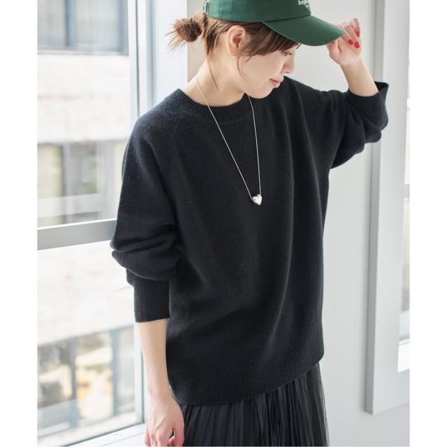 スピック＆スパン（Spick and Span）/《WEB限定カラー有り》ウールカシミヤ ラグランクルーネックニット