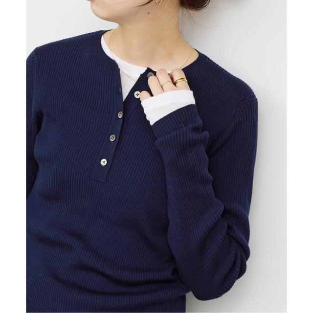 スピック＆スパン（Spick and Span）/《手洗い可》18Gヘンリーネックプルオーバー