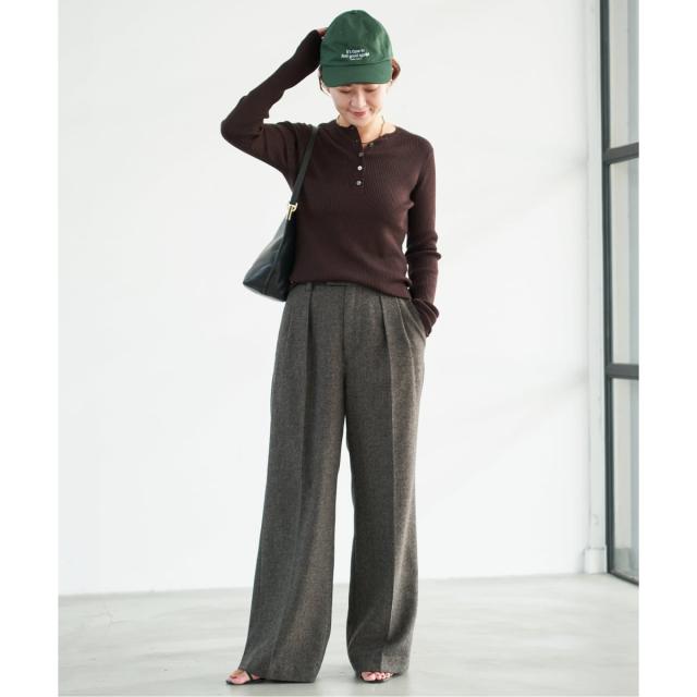 スピック＆スパン（Spick and Span）/《手洗い可》18Gヘンリーネックプルオーバー