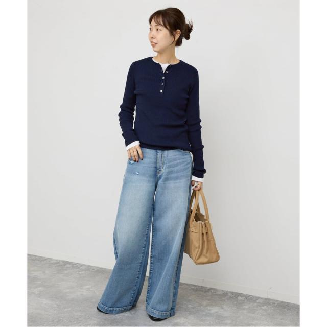 スピック＆スパン（Spick and Span）/《手洗い可》18Gヘンリーネックプルオーバー