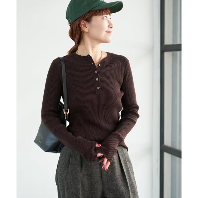 スピック＆スパン（Spick and Span）/《手洗い可》18Gヘンリーネックプルオーバー