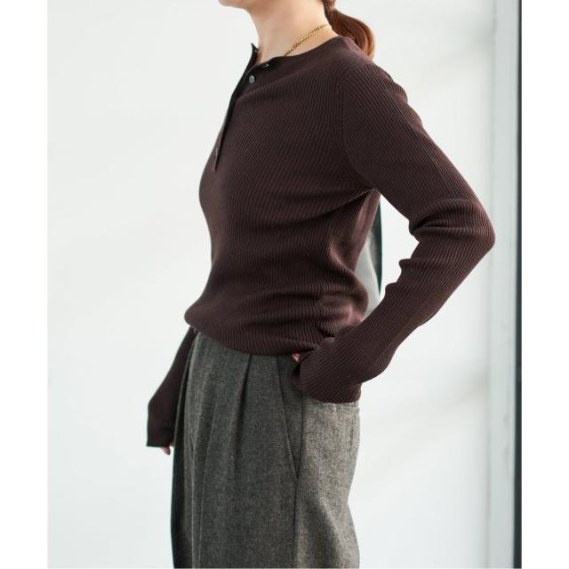 スピック＆スパン（Spick and Span）/《手洗い可》18Gヘンリーネックプルオーバー