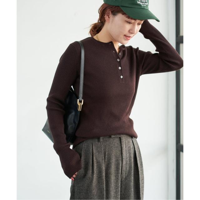 スピック＆スパン（Spick and Span）/《手洗い可》18Gヘンリーネックプルオーバー