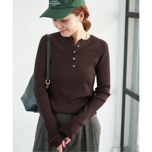 スピック＆スパン（Spick and Span）/《手洗い可》18Gヘンリーネックプルオーバー