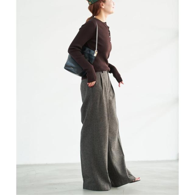 スピック＆スパン（Spick and Span）/《手洗い可》18Gヘンリーネックプルオーバー