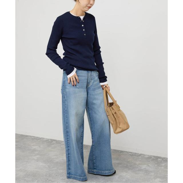 スピック＆スパン（Spick and Span）/《手洗い可》18Gヘンリーネックプルオーバー