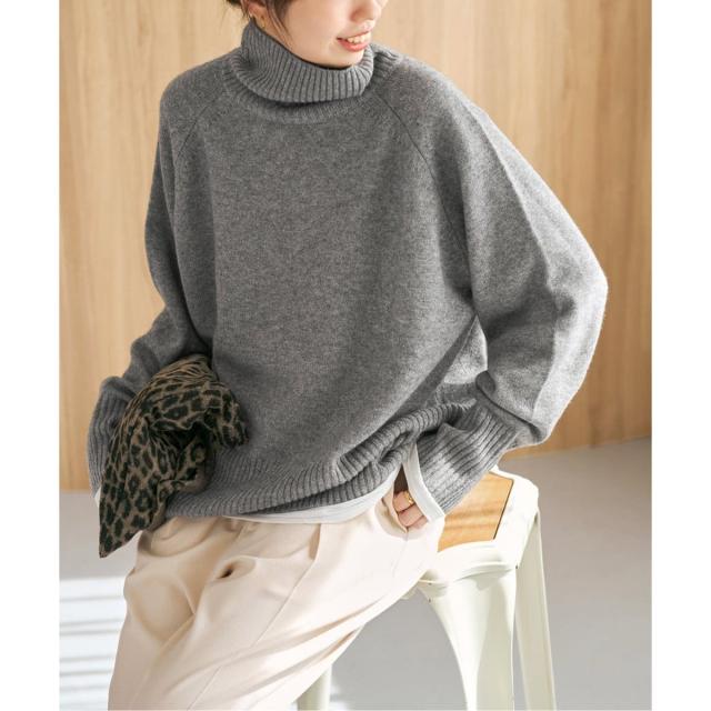 スピック＆スパン（Spick and Span）/《WEB限定カラー有り》ウールカシミヤ ラグランタートルニット