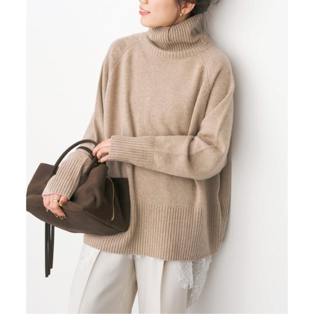 スピック＆スパン（Spick and Span）/《WEB限定カラー有り》ウールカシミヤ ラグランタートルニット