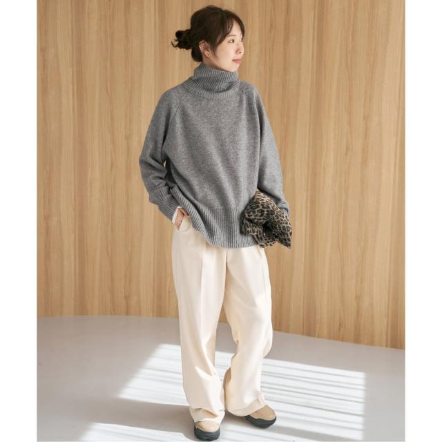 スピック＆スパン（Spick and Span）/《WEB限定カラー有り》ウールカシミヤ ラグランタートルニット