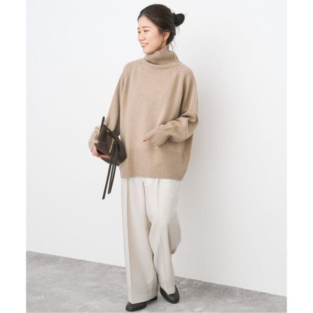 スピック＆スパン（Spick and Span）/《WEB限定カラー有り》ウールカシミヤ ラグランタートルニット