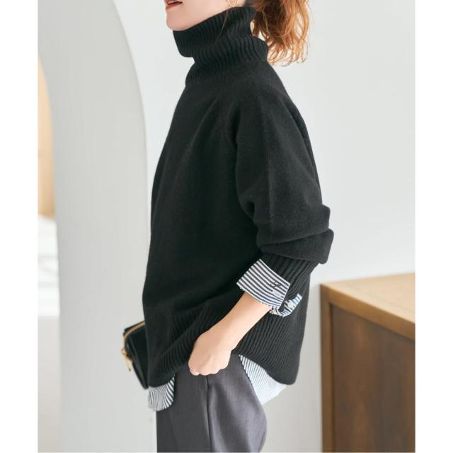 スピック＆スパン（Spick and Span）/《WEB限定カラー有り》ウールカシミヤ ラグランタートルニット