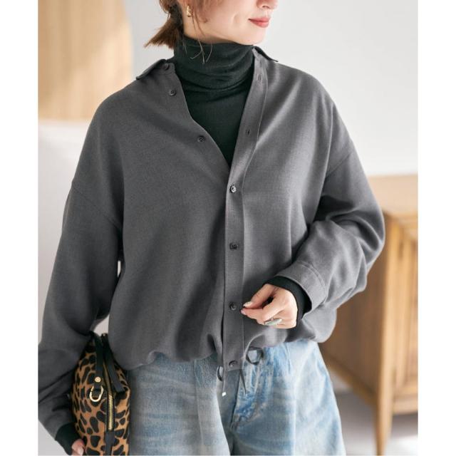 スピック＆スパン（Spick and Span）/《追加》ウールライクヘムギャザーシャツ