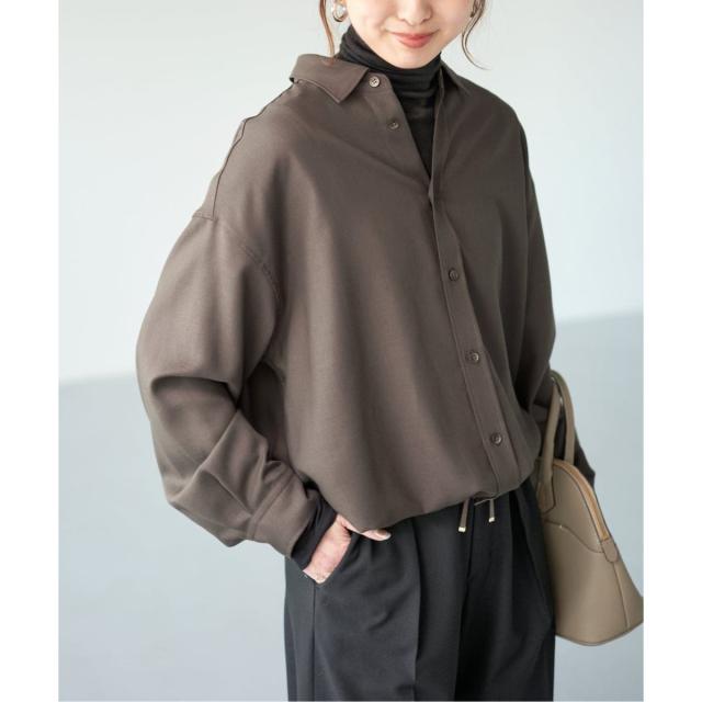 スピック＆スパン（Spick and Span）/《追加》ウールライクヘムギャザーシャツ