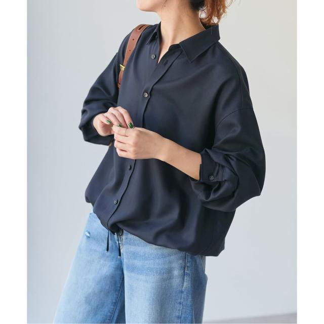 スピック＆スパン（Spick and Span）/《追加》ウールライクヘムギャザーシャツ