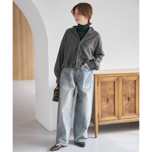 スピック＆スパン（Spick and Span）/《追加》ウールライクヘムギャザーシャツ