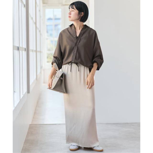 スピック＆スパン（Spick and Span）/《追加》ウールライクヘムギャザーシャツ